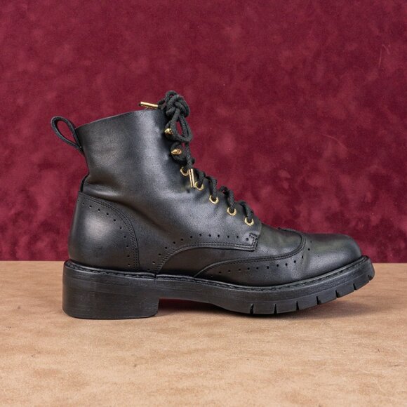 rag&bone Women Black Leather Lace-up Vibram Sole Ankle Combat sz 7US EUR37 - Picture 8 of 8